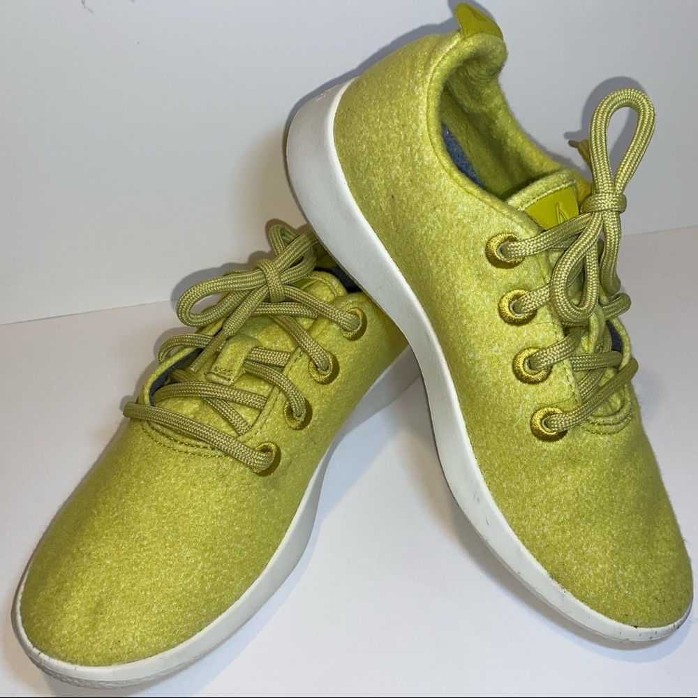 Allbirds Wool Runner Yellow/Green Natural Fiber Sneakers Women’s Size W7